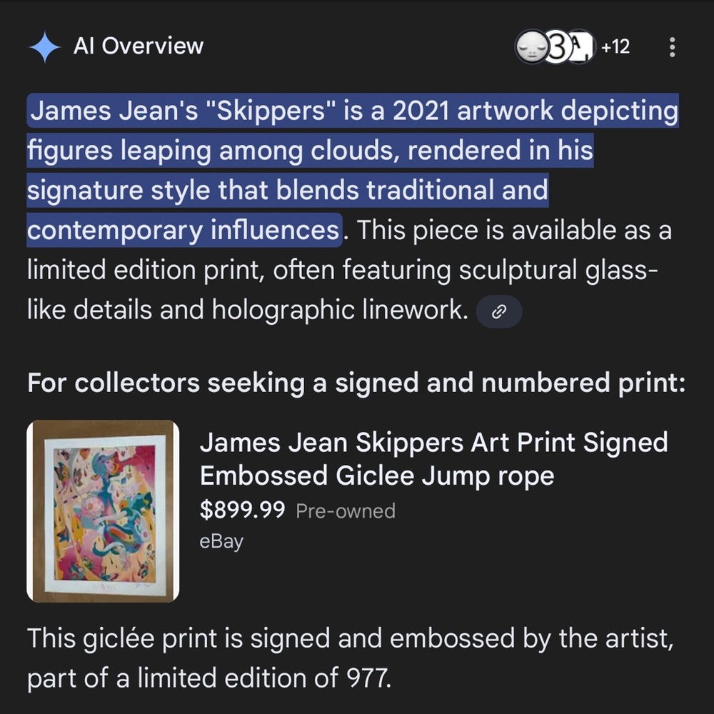 James Jeans Art Print - Intricate Design with Black and White Accents - Picture 7 of 7